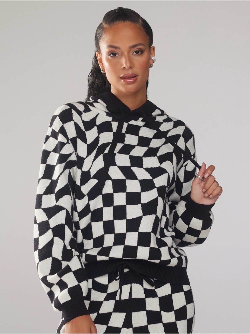 Savage X Fenty Black & White Checkerboard Hoodie And Joggers